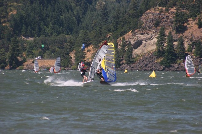 Steve Bodner and Andreas Macke at the first mark - US Windsurfing 2009 Nationals  © Bryan McDonald